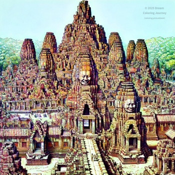 Cambodia Tourist Spot Coloring Pages