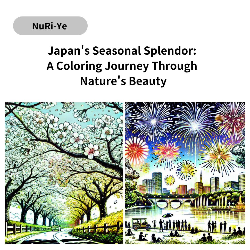 Japan's Seasonal Splendor: A Coloring Journey Through Nature's Beauty