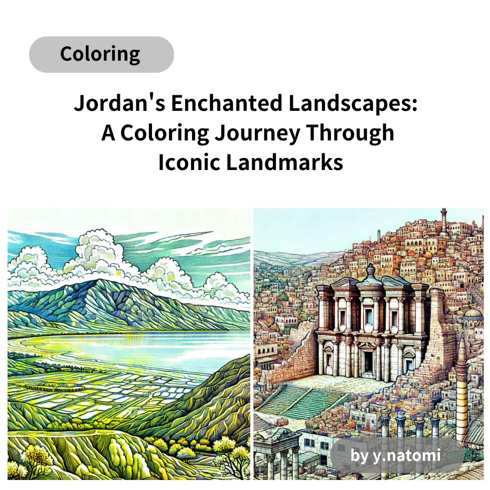 Jordan's Enchanted Landscapes: A Coloring Journey Through Iconic Landmarks