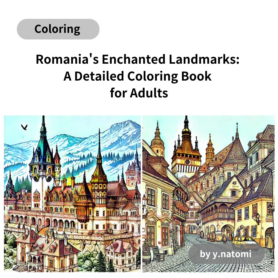 Romania's Enchanted Landmarks: A Detailed Coloring Book for Adults