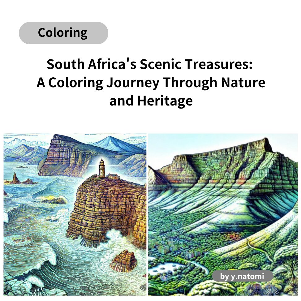 South Africa's Scenic Treasures: A Coloring Journey Through Nature and Heritage