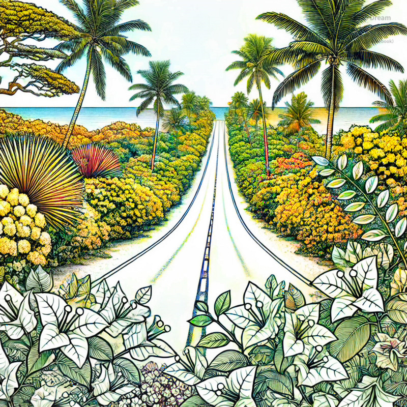 12. Bougainvillea road in Taveuni Island
