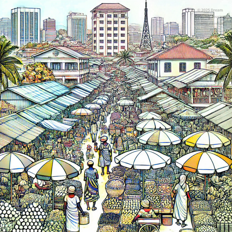 22. Douala Market Bustle