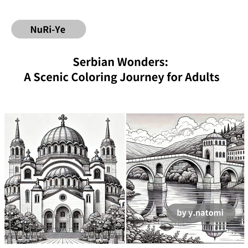 Serbian Wonders: A Scenic Coloring Journey for Adults