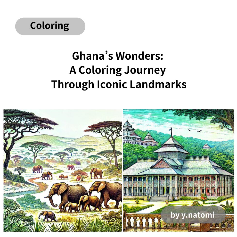 Ghana’s Wonders: A Coloring Journey Through Iconic Landmarks