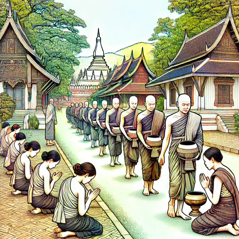 14. Morning Alms Ceremony in Luang Prabang