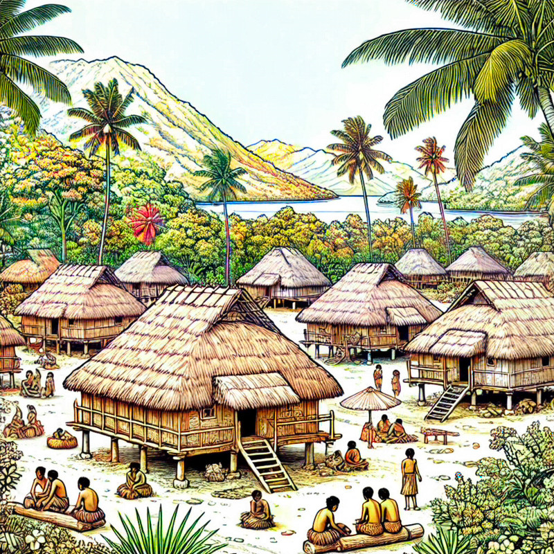15. Traditional Fale Houses in Matareva Village