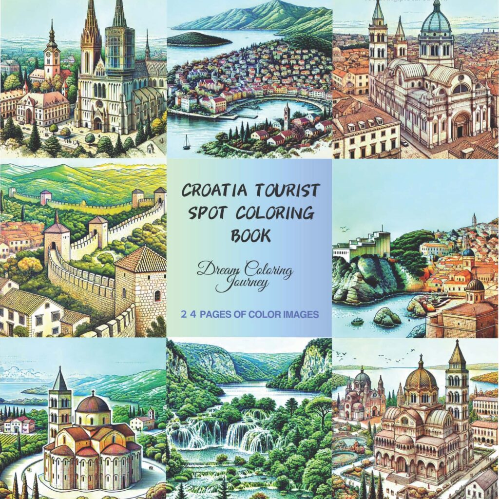 Croatia Tourist Spot Coloring Book 