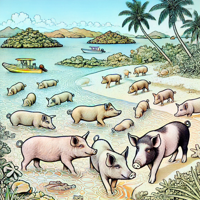 5. Exuma Cays (Swimming Pigs)