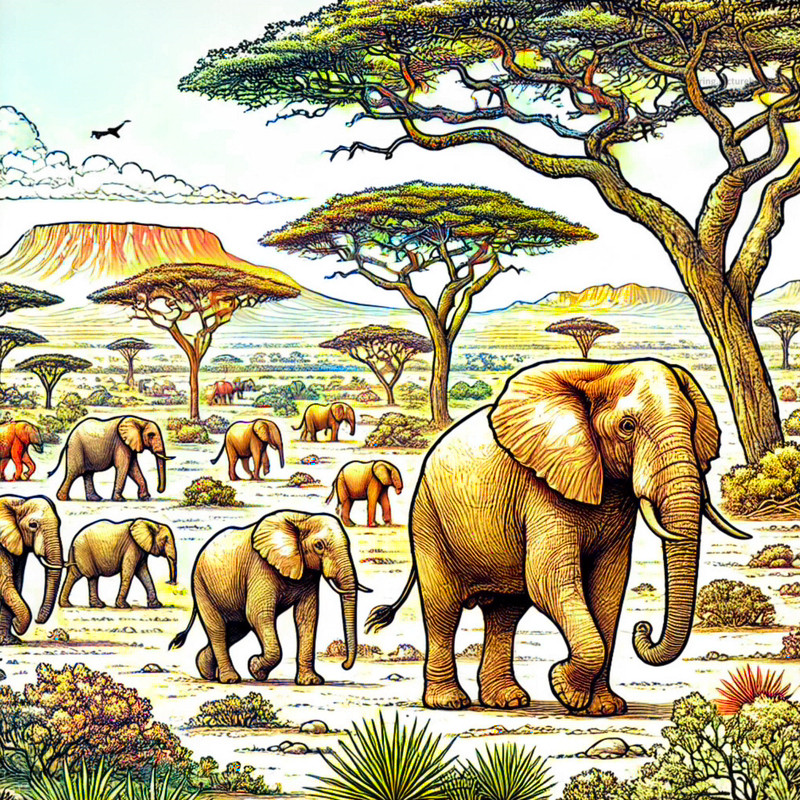 5. Elephant Herd in Tsavo National Park