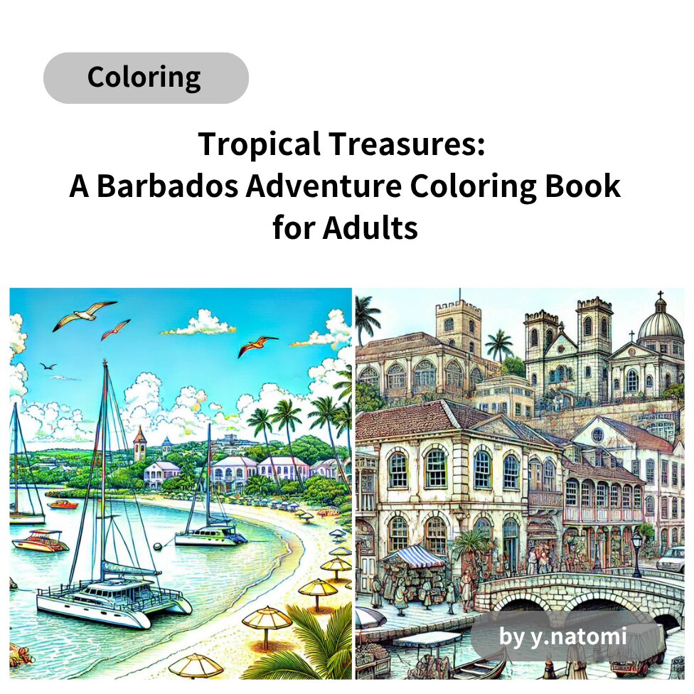 Tropical Treasures: A Barbados Adventure Coloring Book for Adults