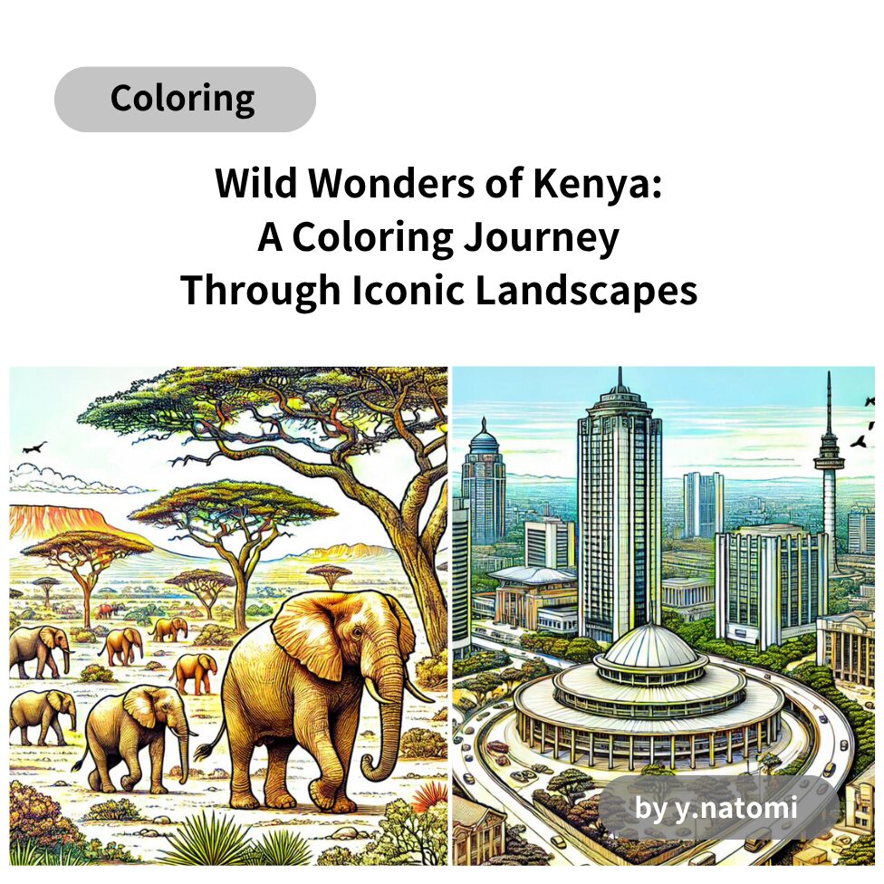 Wild Wonders of Kenya: A Coloring Journey Through Iconic Landscapes