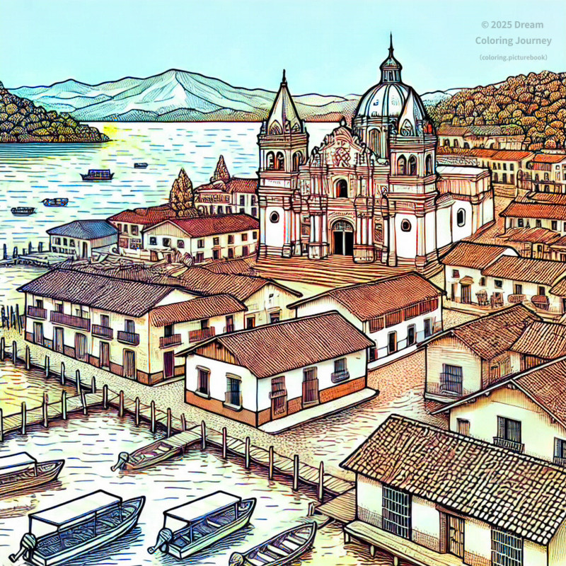 19. Flores Island Town on Lake Petén Itzá