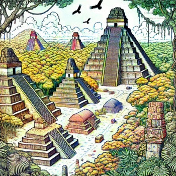 Guatemala Tourist Spot Coloring Page